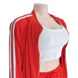 Webbing Jacket Short Skirt Solid Color Two-piece Set