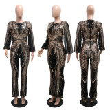 Sequin Round Neck Jumpsuit