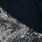 Sequin Round Neck Jumpsuit
