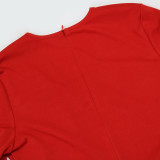 Solid Color Long-sleeved V-neck Iron Diamond Jumpsuit