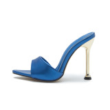 Pointed Toe Plated Thin Heels High Heel Sandals