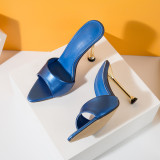 Pointed Toe Plated Thin Heels High Heel Sandals