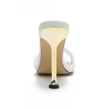 Pointed Toe Plated Thin Heels High Heel Sandals