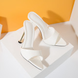 Pointed Toe Plated Thin Heels High Heel Sandals