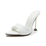 Pointed Toe Plated Thin Heels High Heel Sandals