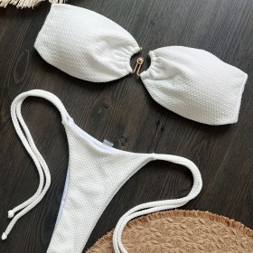 Solid Color Bikini Backless Split Swimsuit