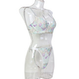 Embroidered Three-dimensional Jacquard Gathering Underwear