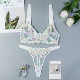Embroidered Three-dimensional Jacquard Gathering Underwear
