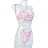 Embroidered Three-dimensional Jacquard Gathering Underwear