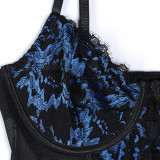 Mesh Elastic Tight Suspender Set Three-piece Set