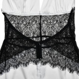 Deep V Silk Satin Long Skirt Spliced ​​halter Neck Waist-hugging Sexy Dress