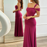 Slim-fit Dress with Slanted Shoulders