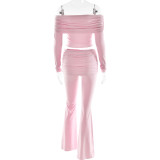 Two-piece Waist-hugging Top Slim Hip-packing Trousers Set