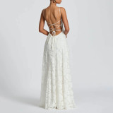 Sling Chiffon Temperament Backless Evening Dress