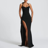 High-slit Backpack Hip Dress