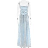 Sling Chiffon Temperament Backless Evening Dress