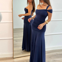 Slim-fit Dress with Slanted Shoulders