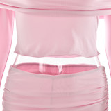 Two-piece Waist-hugging Top Slim Hip-packing Trousers Set