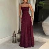Sling Chiffon Temperament Backless Evening Dress