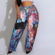 Denim 3D Printed Wide-leg Casual Trousers