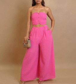 Extension Strapless Vest Wide-leg Pants Fashion Suit