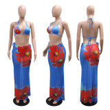 Printed Sexy Bikini Swimsuit Women's Swimsuit Three-piece Set