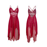 Sling Dress Lace Spliced ​​high-slit Nightgown