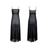 Mesh Nightgown Extended Sweet and Transparent Multi-color Home Clothes