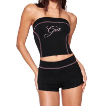 Hot Girl Sports Breast Wrap Shorts Suit