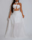 Two-piece Set of Hanger and Long Skirt with Padded Strap