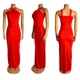 Party Dress with Hip Pleated Dress