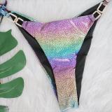 Colorful Snake Pattern Gold-plated Split Straps for Women Swimsuits Rhinestone Accessories Swimsuits