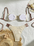 Strap-breast U-neck Simple Split Bikini Beach Hot Spring Swimsuit
