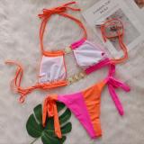 Crystal Diamond Bikini Patchwork Strap Women's Split Swimsuit