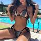 Split Sequin Swimsuit Women's Straps Hollow Beach Swimsuit