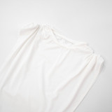 Round Neck Sleeveless Side Hollow Onesie Top Tight Shorts Two-piece Suit