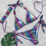 Crystal Diamond Three-piece Set Split Beach Shiny Women's Swimsuit