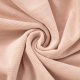 Solid Color Mesh Halter Neck with Asymmetrical Condensed Hip Skirt Dress