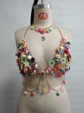 Hollow Nightclub Dripping Gem Vest Halter Neck Hollow Bra Bikini Body Chain