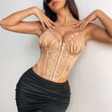 Lace Folded Ears with Small Fish Bone Vest