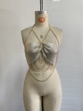 Sexy Multi-layer Chain Sequin Metal Chest Chain