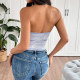 Lace Button Strap Top