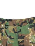 Casual Camouflage Print Multi-pocket Street Fashion Workout Straight Trousers