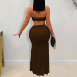 Strapple-wrapped Arm Pleated Mesh Skirt Sets