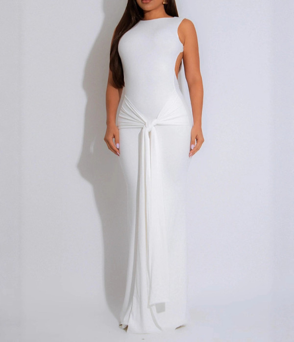 Sexy Slim Long Skirt with Backless Straps