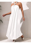 French Off-shoulder Halter Casual and Comfortable Long Dress