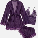 3-piece Lace Suspender Set with Sleeping Gown