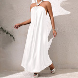 French Off-shoulder Halter Casual and Comfortable Long Dress