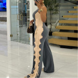 Contrasting Personality Tassel Casual Leggings Jumpsuits