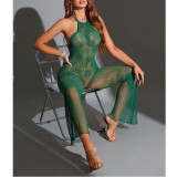 Sleeveless Hollow Backless Slim High Waist Lace Jumpsuit